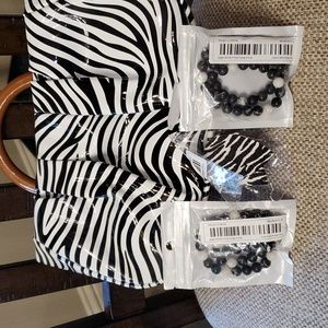 Zebra print bag and Jewelry set